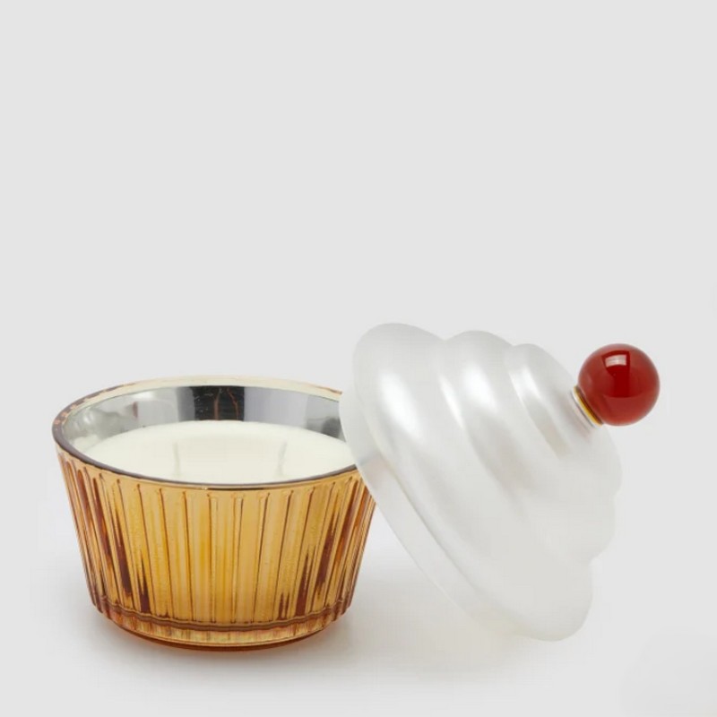 Candela in barattolo a forma di cupcake profumata zenzero e vaniglia